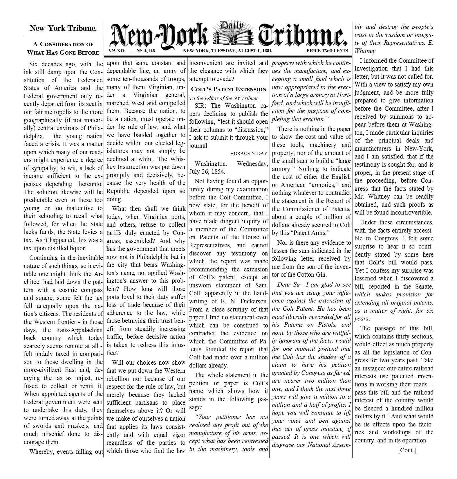 New York Daily Tribune Aug 01 1854