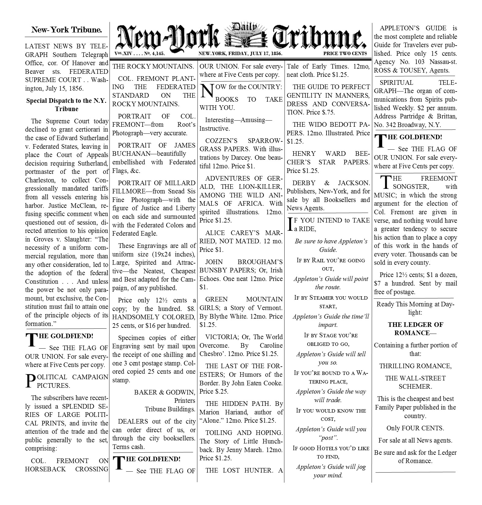 New York Daily Tribune July 17 1856
